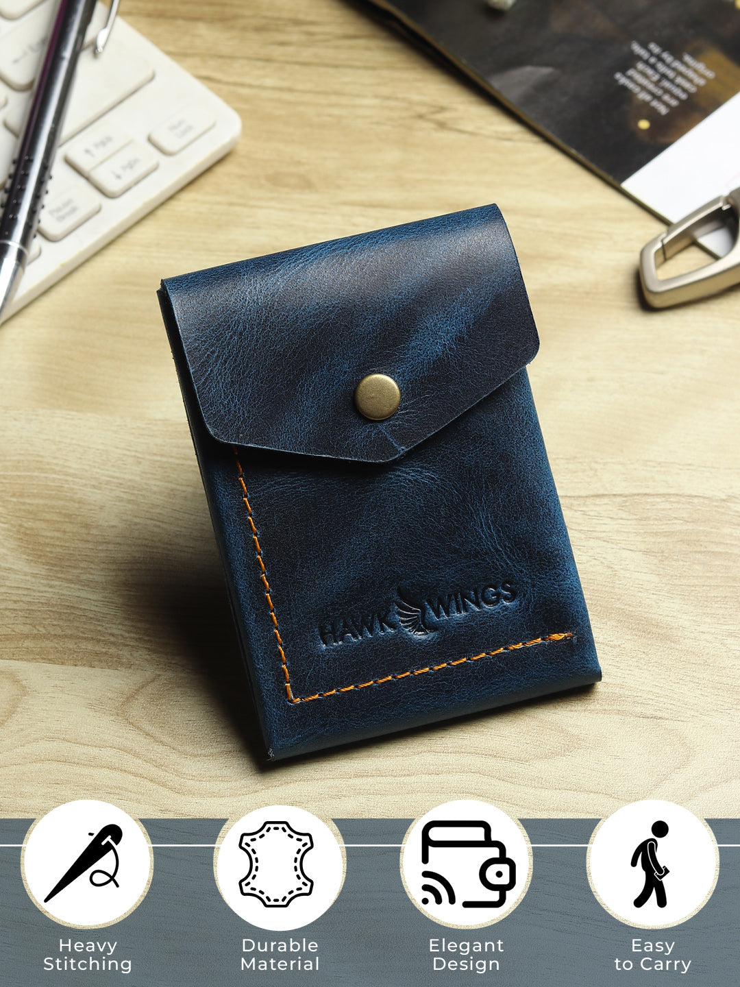 SmartFlip PRO Genuine Leather Wallet – Slim Card Holder with Cash Compartment