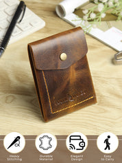 SmartFlip Genuine Leather Wallet – Slim Card Holder with Cash Compartment