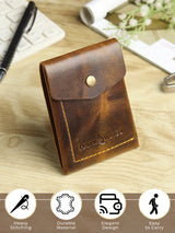 SmartFlip Genuine Leather Wallet – Slim Card Holder with Cash Compartment