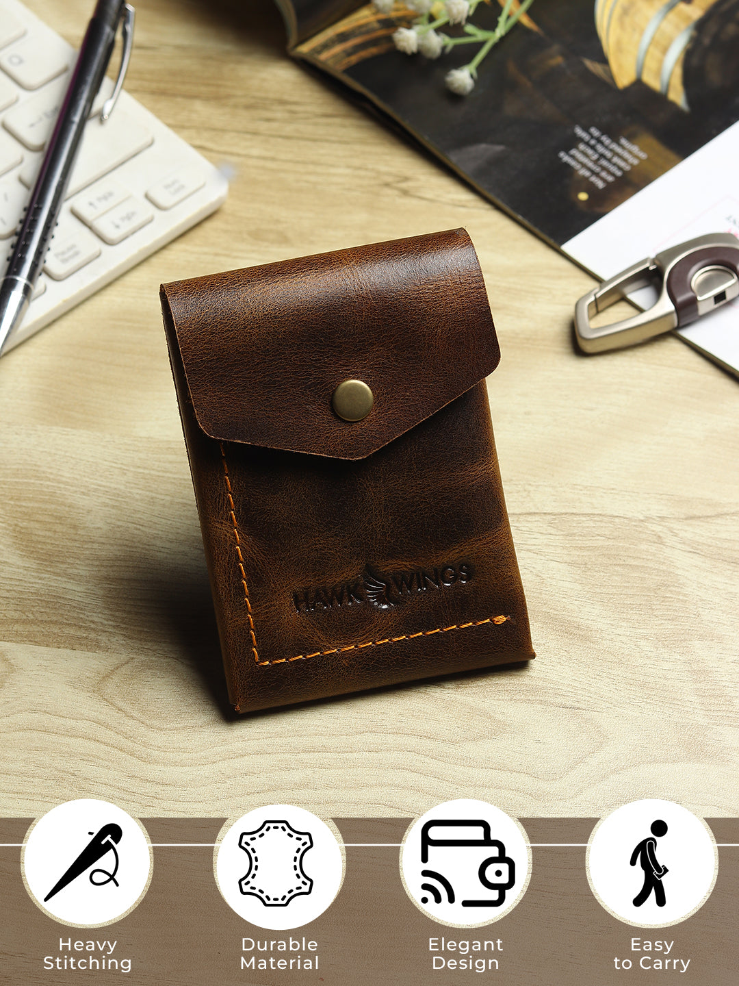 SmartFlip PRO Genuine Leather Wallet – Slim Card Holder with Cash Compartment