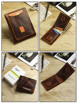 Men's Genuine Leather Magnetic Wallet - Card Holder with Cash Compartment