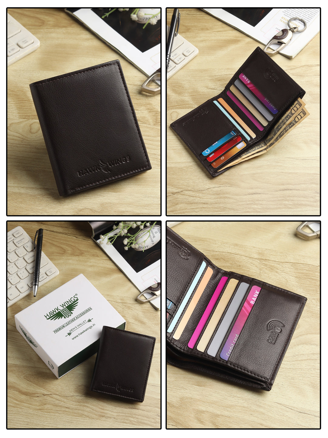 Notebook Wallet for Men Classic RFID Genuine Leather - HW 2204