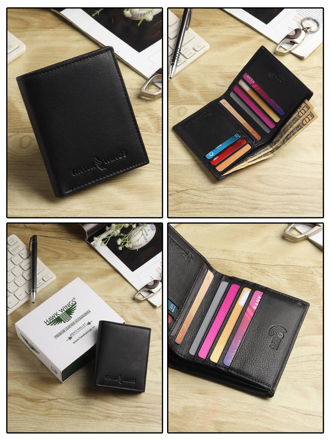 Notebook Wallet for Men Classic RFID Genuine Leather - HW 2204