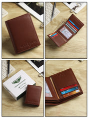 Hawk Wings Men's Genuine Leather Tri-Fold Wallet – RFID Blocking