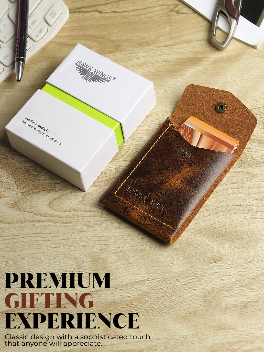 SmartFlip Genuine Leather Wallet – Slim Card Holder with Cash Compartment