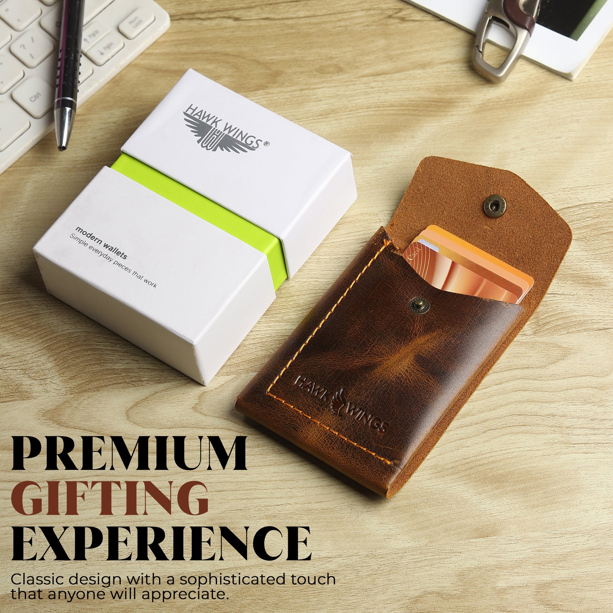SmartFlip Genuine Leather Wallet – Slim Card Holder with Cash Compartment