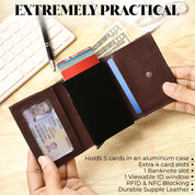 SmartFold Wallet – Leather RFID  Card Holder