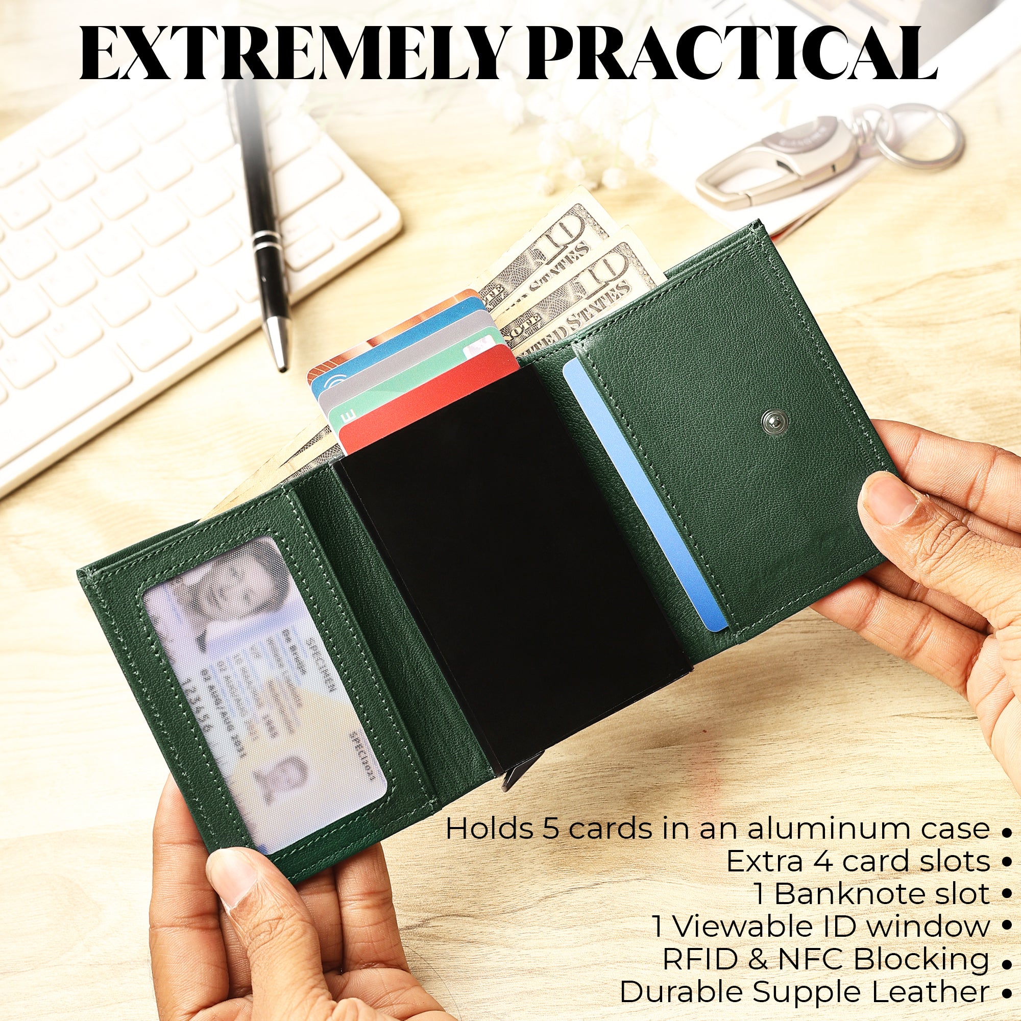 SmartFold Wallet – Leather RFID  Card Holder