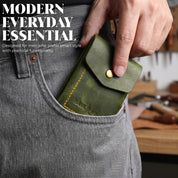 SmartFlip Genuine Leather Wallet – Slim Card Holder with Cash Compartment