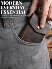 SmartFlip Genuine Leather Wallet – Slim Card Holder with Cash Compartment