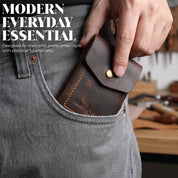 SmartFlip Genuine Leather Wallet – Slim Card Holder with Cash Compartment