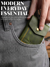 SmartFlip Genuine Leather Wallet – Slim Card Holder with Cash Compartment