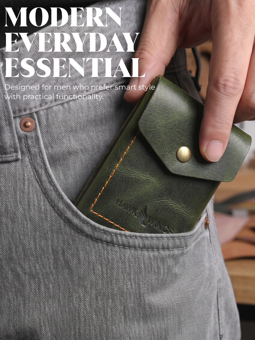 SmartFlip PRO Genuine Leather Wallet – Slim Card Holder with Cash Compartment