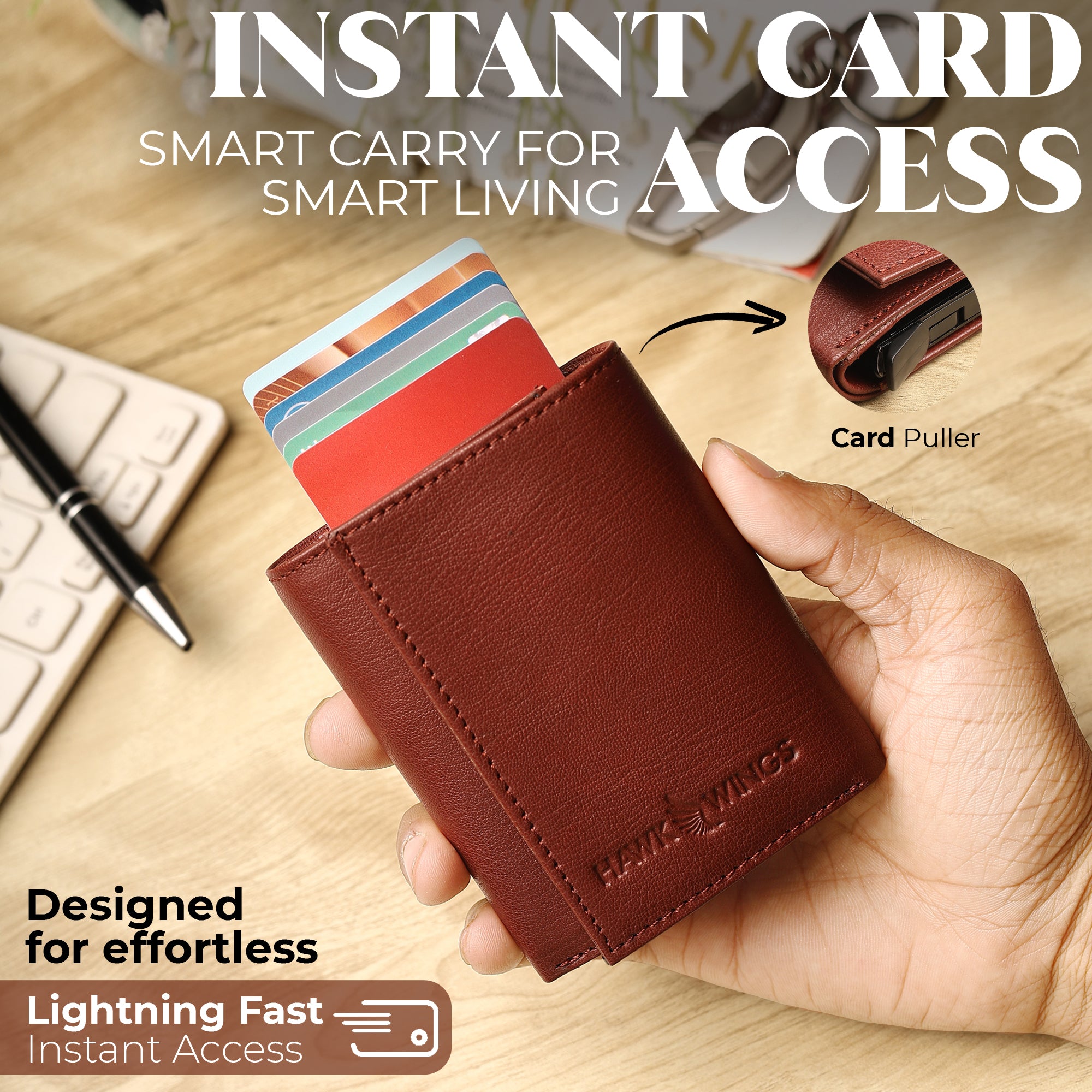 SmartFold Wallet – Leather RFID  Card Holder
