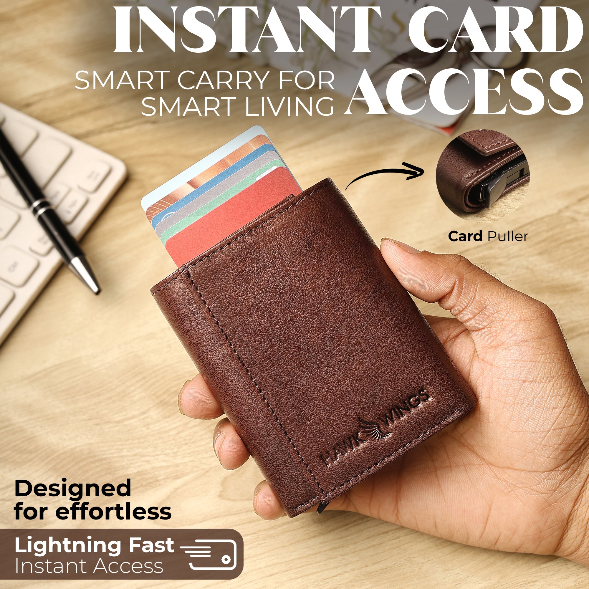 SmartFold Wallet – Leather RFID  Card Holder