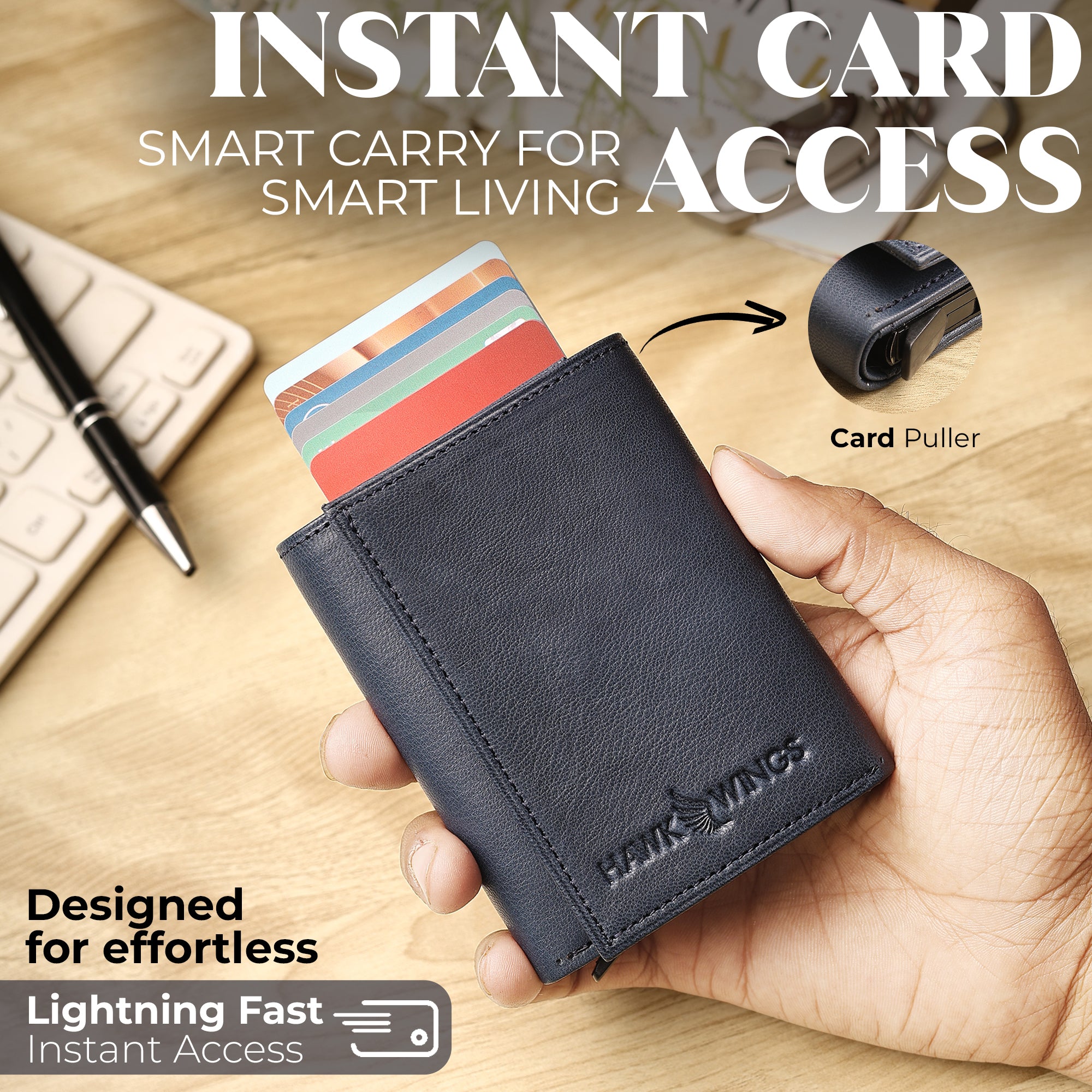 SmartFold Wallet – Leather RFID  Card Holder