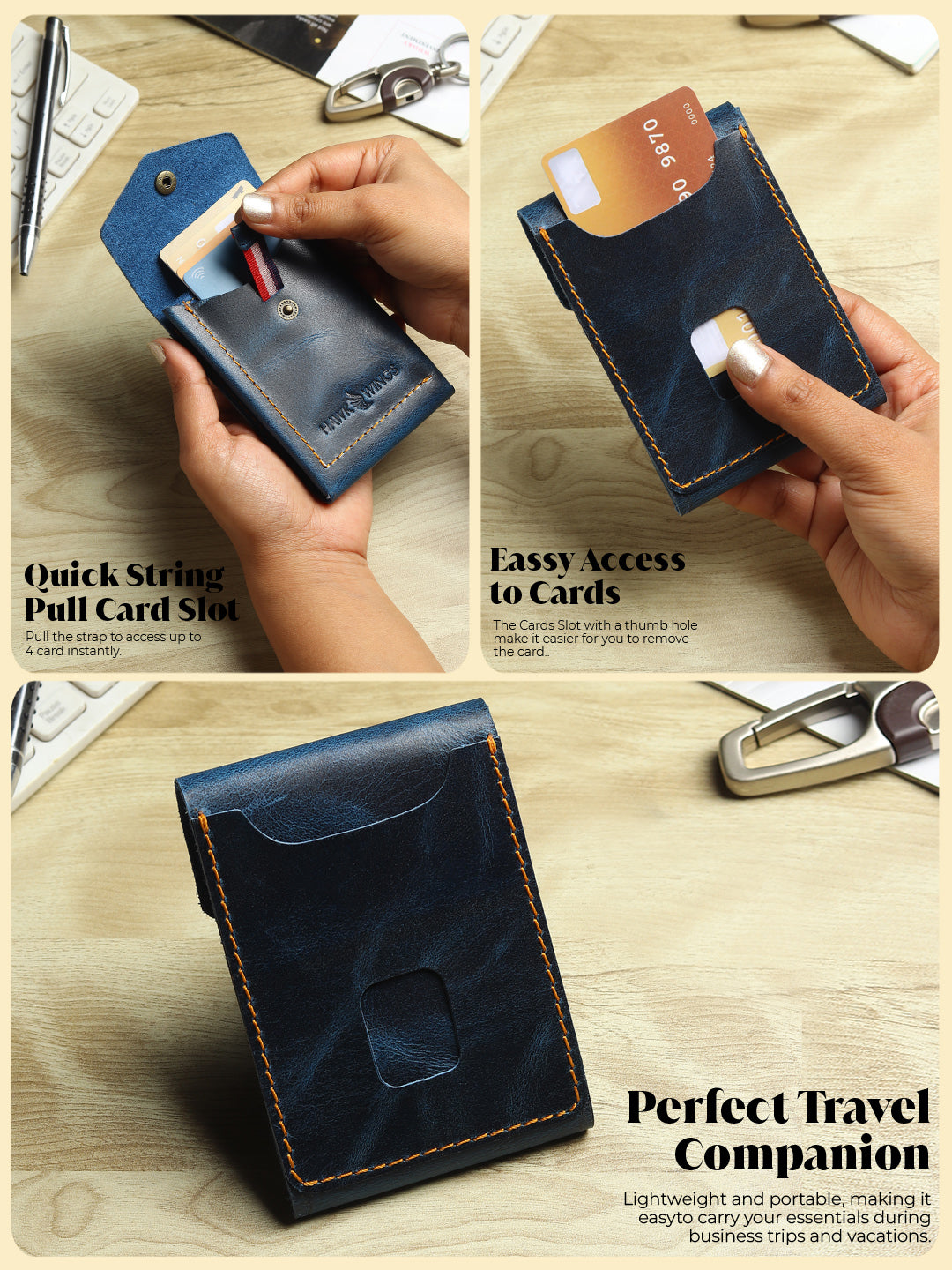SmartFlip PRO Genuine Leather Wallet – Slim Card Holder with Cash Compartment