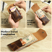 SmartFlip Genuine Leather Wallet – Slim Card Holder with Cash Compartment