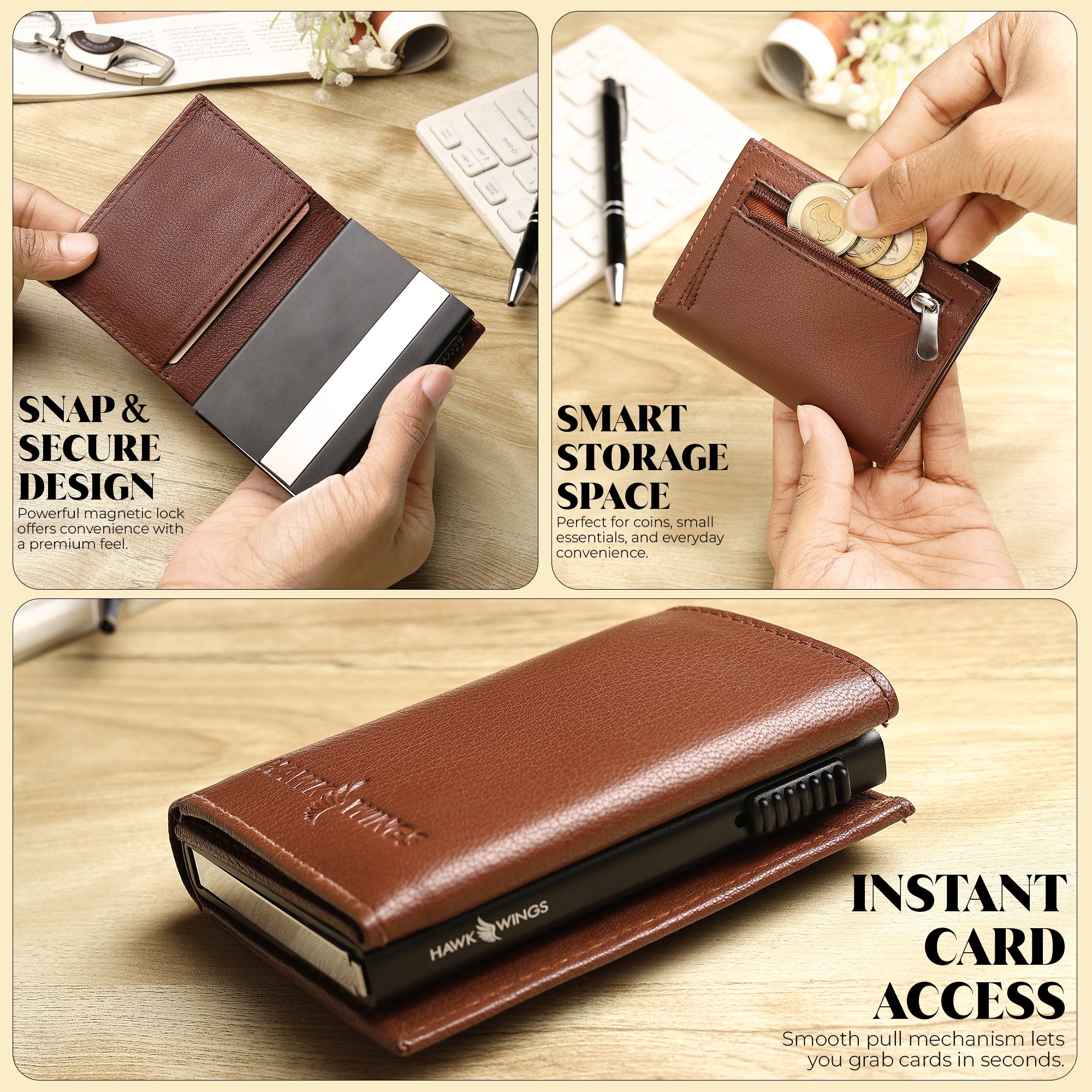 SmartFold Pro Wallet – Leather RFID  Card Holder