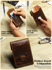 SmartFlip PRO Genuine Leather Wallet – Slim Card Holder with Cash Compartment