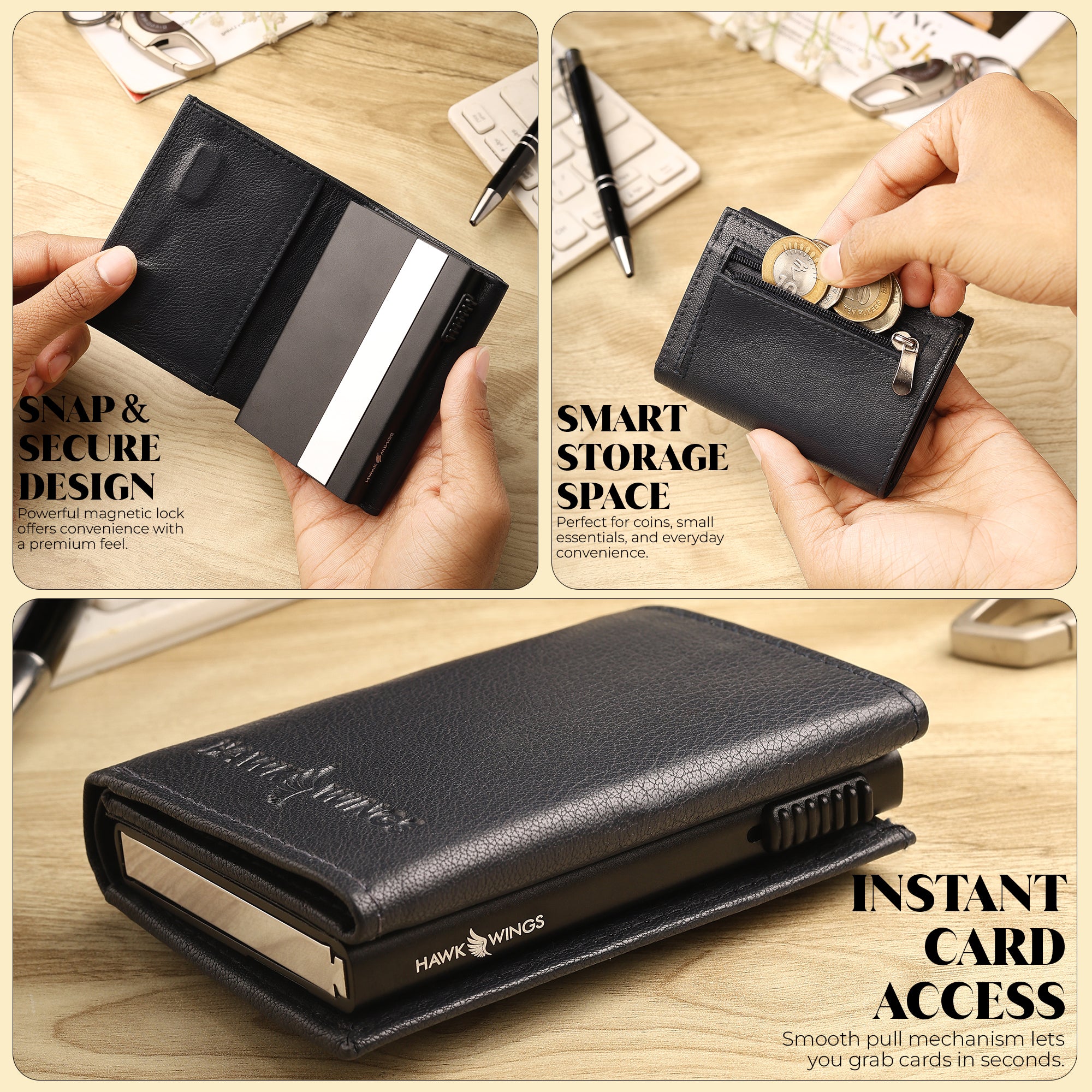 SmartFold Pro Wallet – Leather RFID  Card Holder