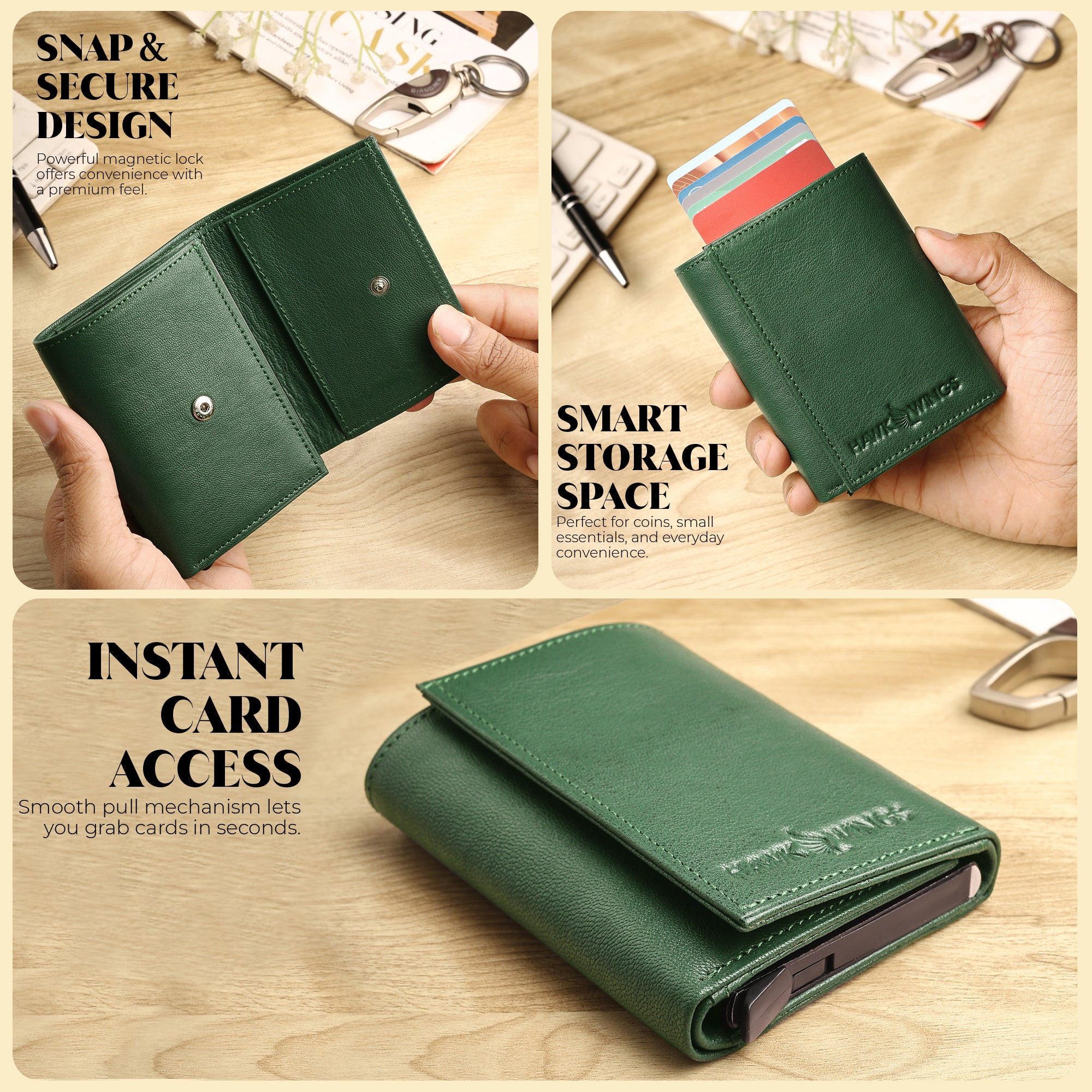 SmartFold Wallet – Leather RFID  Card Holder
