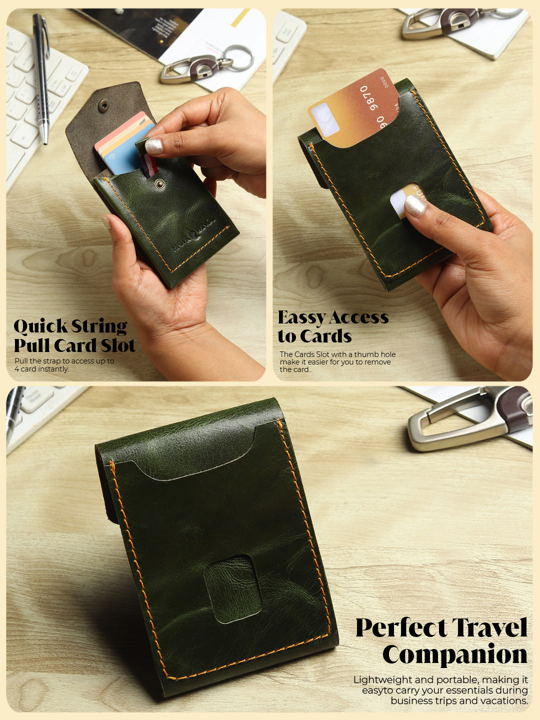 SmartFlip PRO Genuine Leather Wallet – Slim Card Holder with Cash Compartment