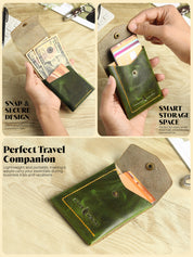 SmartFlip Genuine Leather Wallet – Slim Card Holder with Cash Compartment