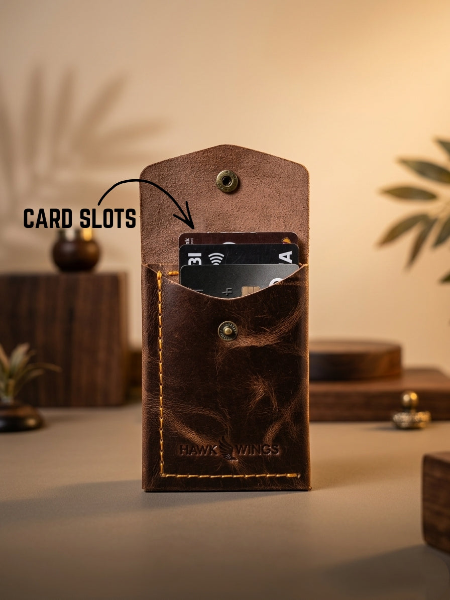 SmartFlip Genuine Leather Wallet – Slim Card Holder with Cash Compartment