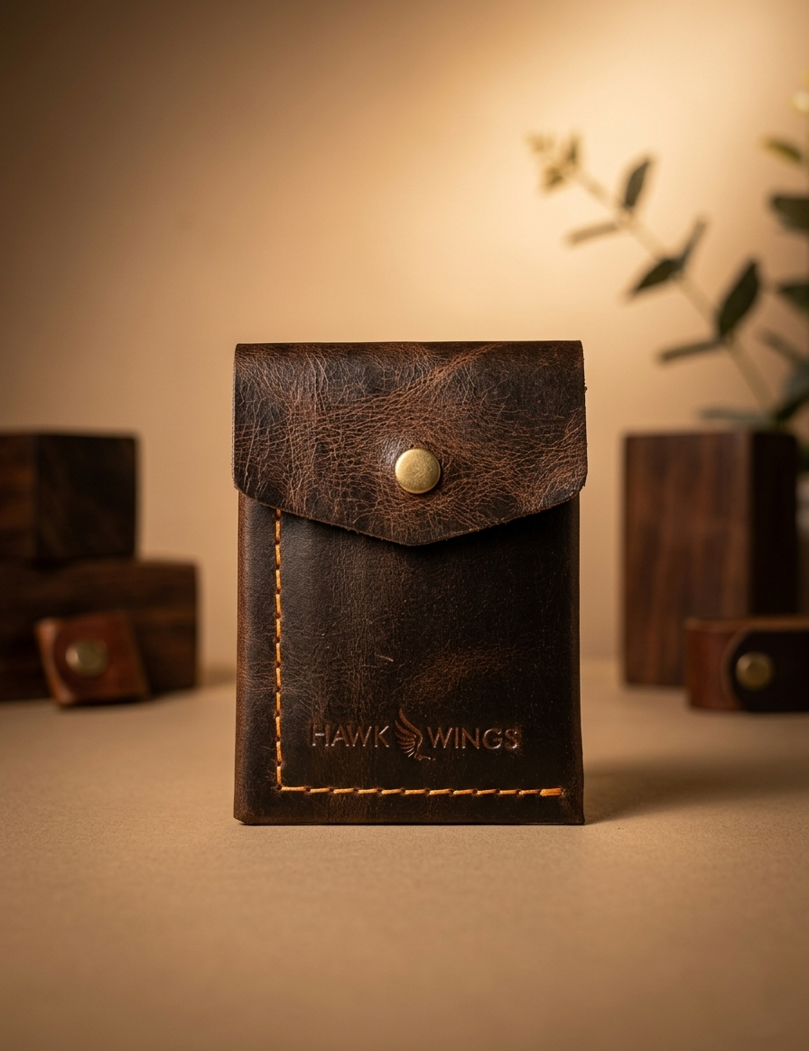 SmartFlip Genuine Leather Wallet – Slim Card Holder with Cash Compartment