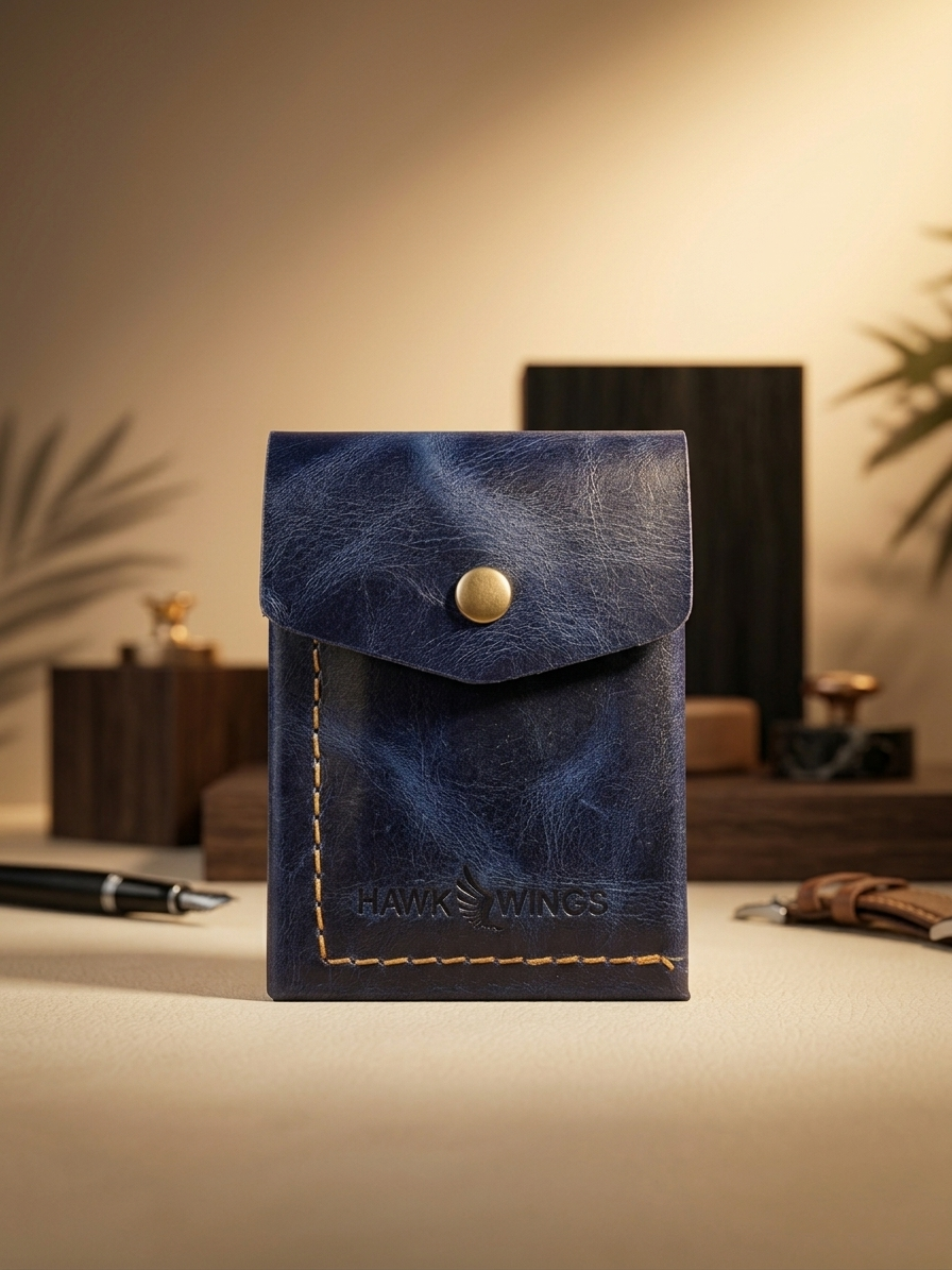 SmartFlip Genuine Leather Wallet – Slim Card Holder with Cash Compartment