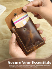 SmartFlip Genuine Leather Wallet – Slim Card Holder with Cash Compartment