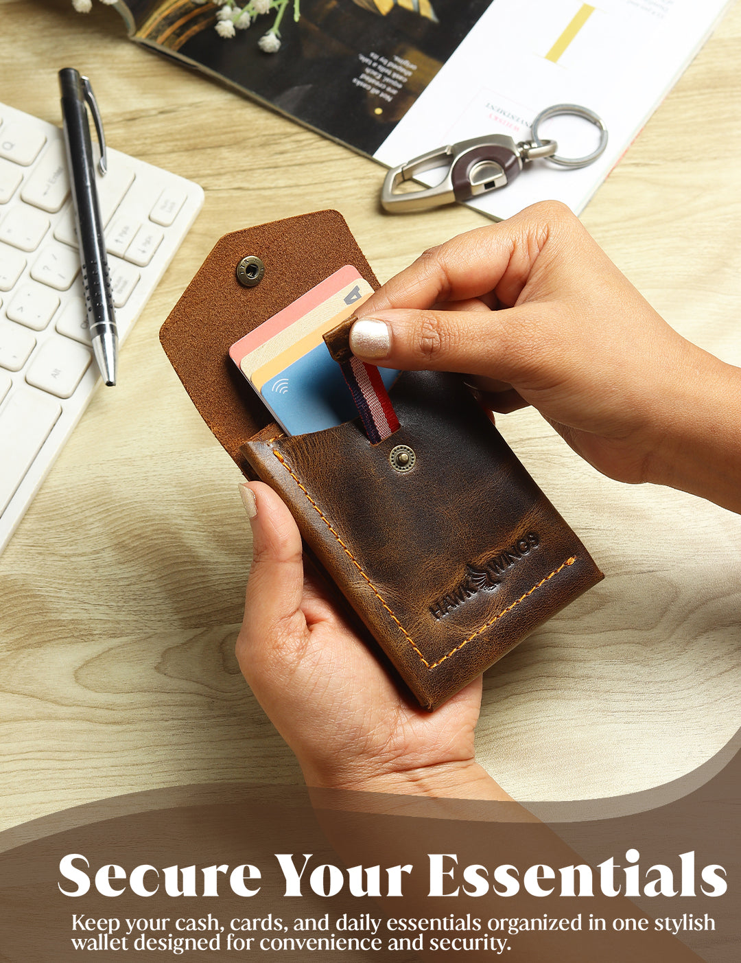 SmartFlip PRO Genuine Leather Wallet – Slim Card Holder with Cash Compartment