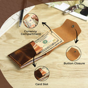 SmartFlip Genuine Leather Wallet – Slim Card Holder with Cash Compartment