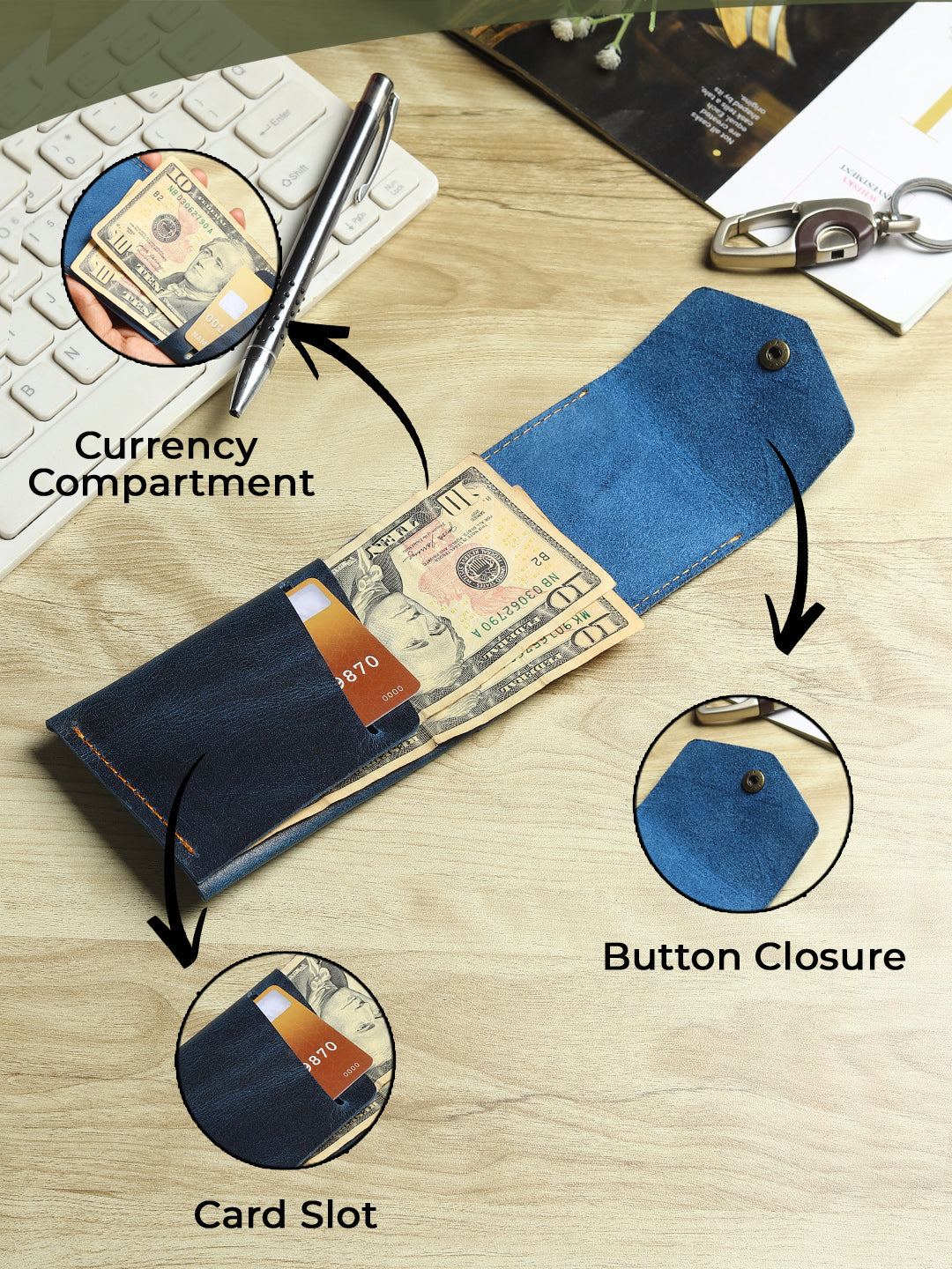 SmartFlip PRO Genuine Leather Wallet – Slim Card Holder with Cash Compartment