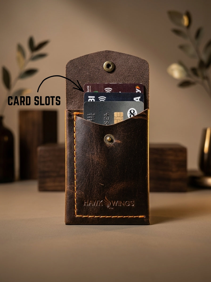 SmartFlip Genuine Leather Wallet – Slim Card Holder with Cash Compartment