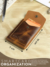 SmartFlip Genuine Leather Wallet – Slim Card Holder with Cash Compartment
