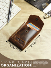SmartFlip PRO Genuine Leather Wallet – Slim Card Holder with Cash Compartment