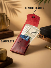 SmartFlip Genuine Leather Wallet – Slim Card Holder with Cash Compartment