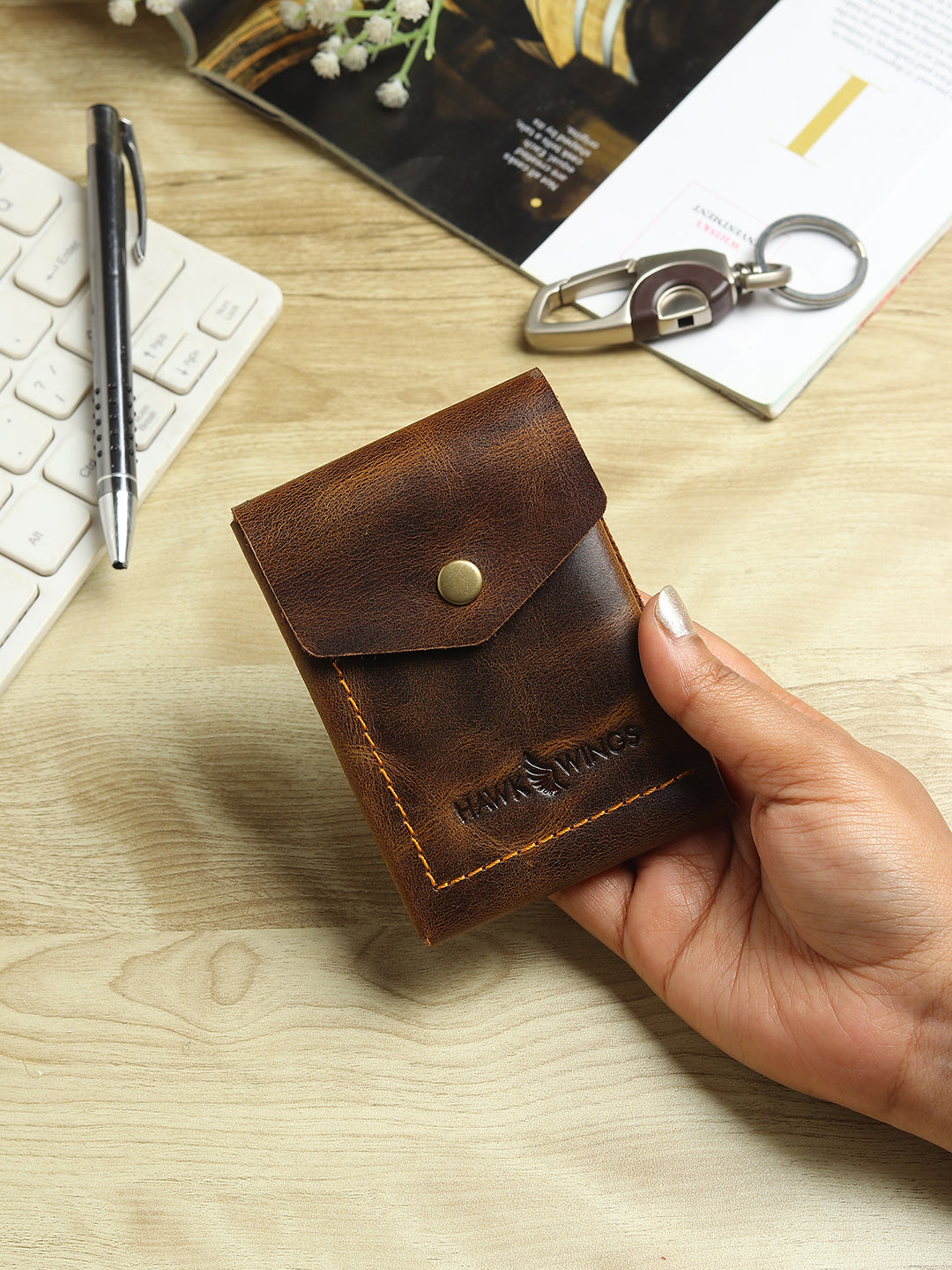 SmartFlip PRO Genuine Leather Wallet – Slim Card Holder with Cash Compartment