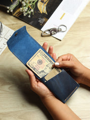 SmartFlip PRO Genuine Leather Wallet – Slim Card Holder with Cash Compartment
