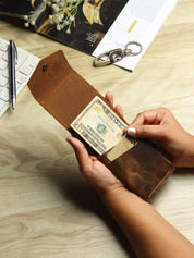 SmartFlip PRO Genuine Leather Wallet – Slim Card Holder with Cash Compartment