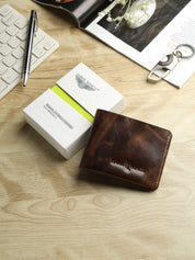 Men's Genuine Leather Magnetic Wallet - Card Holder with Cash Compartment
