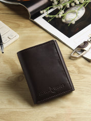 Hawk Wings Men's Genuine Leather Tri-Fold Wallet – RFID Blocking