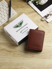 Hawk Wings Men's Genuine Leather Tri-Fold Wallet – RFID Blocking