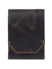 Vintage Snap Genuine Leather Wallet – Slim Card Holder with Cash Compartment