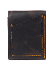 Vintage Snap Genuine Leather Wallet – Slim Card Holder with Cash Compartment