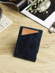 Vintage Snap Genuine Leather Wallet – Slim Card Holder with Cash Compartment