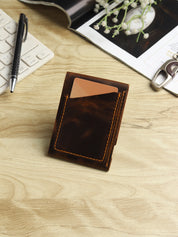Vintage Snap Genuine Leather Wallet – Slim Card Holder with Cash Compartment