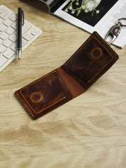 Men's Genuine Leather Magnetic Wallet - Card Holder with Cash Compartment